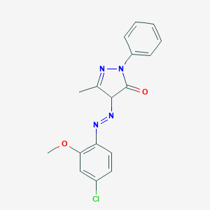 molecular formula C17H15ClN4O2 B373889 4-[(4-chloro-2-methoxyphenyl)diazenyl]-5-methyl-2-phenyl-4H-pyrazol-3-one 