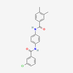 molecular formula C22H19ClN2O2 B3738900 N-{4-[(3-chlorobenzoyl)amino]phenyl}-3,4-dimethylbenzamide 