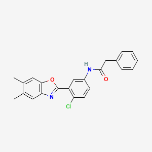 molecular formula C23H19ClN2O2 B3738926 N-[4-chloro-3-(5,6-dimethyl-1,3-benzoxazol-2-yl)phenyl]-2-phenylacetamide 