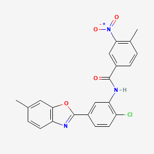 molecular formula C22H16ClN3O4 B3738944 N-[2-chloro-5-(6-methyl-1,3-benzoxazol-2-yl)phenyl]-4-methyl-3-nitrobenzamide 