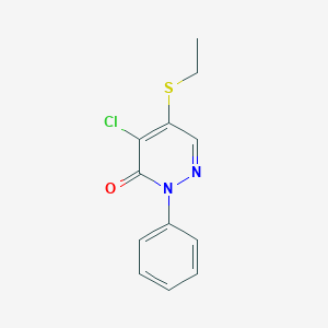 molecular formula C12H11ClN2OS B373900 4-Chloro-5-(ethylsulfanyl)-2-phenyl-3(2H)-pyridazinone CAS No. 25381-21-9
