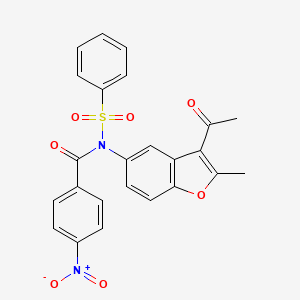 N-(3-acetyl-2-methyl-1-benzofuran-5-yl)-4-nitro-N-(phenylsulfonyl)benzamide