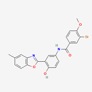 molecular formula C22H17BrN2O4 B3739032 3-bromo-N-[4-hydroxy-3-(5-methyl-1,3-benzoxazol-2-yl)phenyl]-4-methoxybenzamide 