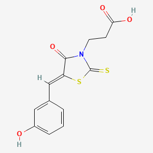 molecular formula C13H11NO4S2 B3739042 3-[5-(3-hydroxybenzylidene)-4-oxo-2-thioxo-1,3-thiazolidin-3-yl]propanoic acid 
