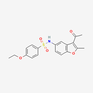 molecular formula C19H19NO5S B3739057 N-(3-acetyl-2-methyl-1-benzofuran-5-yl)-4-ethoxybenzenesulfonamide 