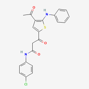 molecular formula C21H17ClN2O3S B3739089 3-(4-acetyl-5-anilino-2-thienyl)-N-(4-chlorophenyl)-3-oxopropanamide 