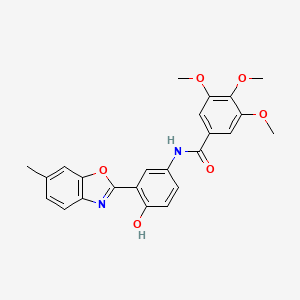 molecular formula C24H22N2O6 B3739103 N-[4-hydroxy-3-(6-methyl-1,3-benzoxazol-2-yl)phenyl]-3,4,5-trimethoxybenzamide 