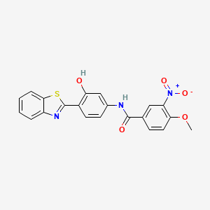 molecular formula C21H15N3O5S B3739150 N-[4-(1,3-benzothiazol-2-yl)-3-hydroxyphenyl]-4-methoxy-3-nitrobenzamide 