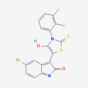 molecular formula C19H13BrN2O2S2 B3739160 5-bromo-3-[3-(2,3-dimethylphenyl)-4-oxo-2-thioxo-1,3-thiazolidin-5-ylidene]-1,3-dihydro-2H-indol-2-one 