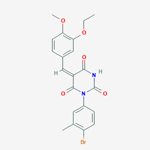 molecular formula C21H19BrN2O5 B3739161 1-(4-bromo-3-methylphenyl)-5-(3-ethoxy-4-methoxybenzylidene)-2,4,6(1H,3H,5H)-pyrimidinetrione 