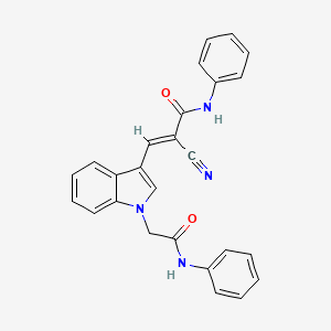 molecular formula C26H20N4O2 B3739183 3-[1-(2-anilino-2-oxoethyl)-1H-indol-3-yl]-2-cyano-N-phenylacrylamide 