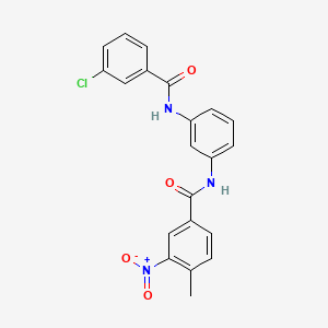 molecular formula C21H16ClN3O4 B3739197 N-{3-[(3-chlorobenzoyl)amino]phenyl}-4-methyl-3-nitrobenzamide 