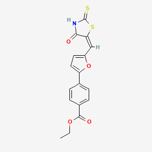 molecular formula C17H13NO4S2 B3739209 ethyl 4-{5-[(4-oxo-2-thioxo-1,3-thiazolidin-5-ylidene)methyl]-2-furyl}benzoate 