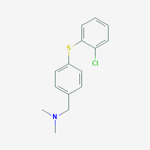 molecular formula C15H16ClNS B373923 N-{4-[(2-chlorophenyl)sulfanyl]benzyl}-N,N-dimethylamine 