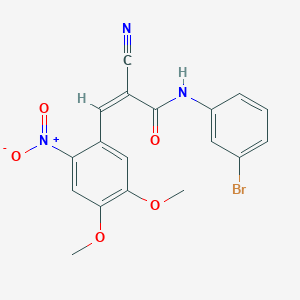 molecular formula C18H14BrN3O5 B3739255 N-(3-bromophenyl)-2-cyano-3-(4,5-dimethoxy-2-nitrophenyl)acrylamide 
