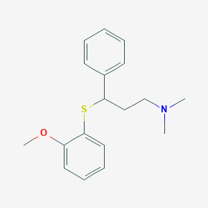 molecular formula C18H23NOS B373926 3-[(2-methoxyphenyl)sulfanyl]-N,N-dimethyl-3-phenyl-1-propanamine 