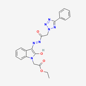 ethyl (2-oxo-3-{[(5-phenyl-2H-tetrazol-2-yl)acetyl]hydrazono}-2,3-dihydro-1H-indol-1-yl)acetate