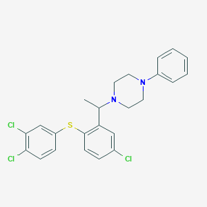 4-Chloro-2-[1-(4-phenyl-1-piperazinyl)ethyl]phenyl 3,4-dichlorophenyl sulfide