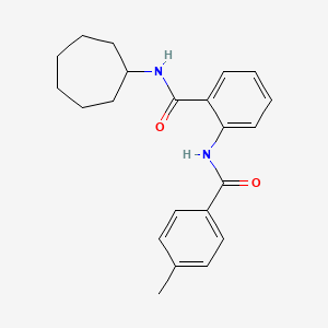 molecular formula C22H26N2O2 B3739280 N-cycloheptyl-2-[(4-methylbenzoyl)amino]benzamide 