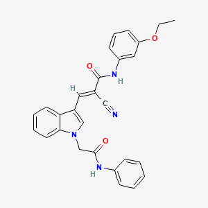 molecular formula C28H24N4O3 B3739304 3-[1-(2-anilino-2-oxoethyl)-1H-indol-3-yl]-2-cyano-N-(3-ethoxyphenyl)acrylamide 