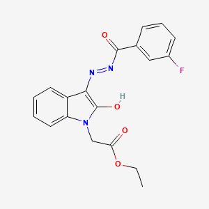 molecular formula C19H16FN3O4 B3739311 ethyl {3-[(3-fluorobenzoyl)hydrazono]-2-oxo-2,3-dihydro-1H-indol-1-yl}acetate 
