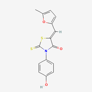 molecular formula C15H11NO3S2 B3739314 3-(4-hydroxyphenyl)-5-[(5-methyl-2-furyl)methylene]-2-thioxo-1,3-thiazolidin-4-one 