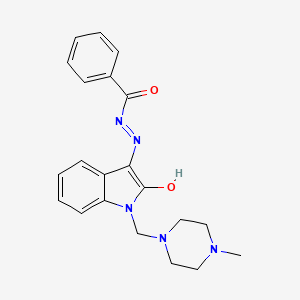 molecular formula C21H23N5O2 B3739321 N'-{1-[(4-methyl-1-piperazinyl)methyl]-2-oxo-1,2-dihydro-3H-indol-3-ylidene}benzohydrazide 
