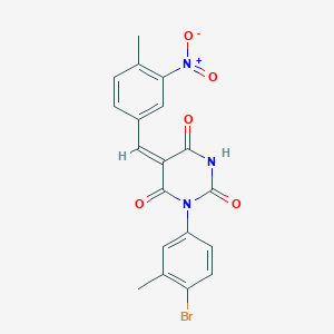 molecular formula C19H14BrN3O5 B3739336 1-(4-bromo-3-methylphenyl)-5-(4-methyl-3-nitrobenzylidene)-2,4,6(1H,3H,5H)-pyrimidinetrione 