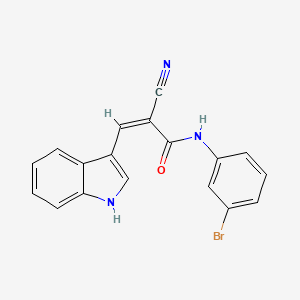 molecular formula C18H12BrN3O B3739341 N-(3-bromophenyl)-2-cyano-3-(1H-indol-3-yl)acrylamide 