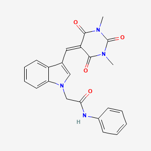 molecular formula C23H20N4O4 B3739344 2-{3-[(1,3-dimethyl-2,4,6-trioxotetrahydro-5(2H)-pyrimidinylidene)methyl]-1H-indol-1-yl}-N-phenylacetamide CAS No. 6057-68-7