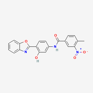 molecular formula C21H15N3O5 B3739345 N-[4-(1,3-benzoxazol-2-yl)-3-hydroxyphenyl]-4-methyl-3-nitrobenzamide 