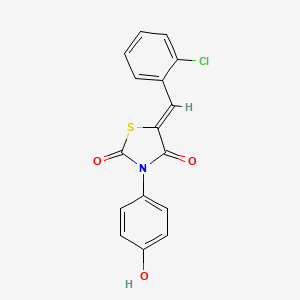 molecular formula C16H10ClNO3S B3739353 5-(2-chlorobenzylidene)-3-(4-hydroxyphenyl)-1,3-thiazolidine-2,4-dione 