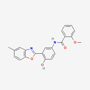 molecular formula C22H18N2O4 B3739361 N-[4-hydroxy-3-(5-methyl-1,3-benzoxazol-2-yl)phenyl]-2-methoxybenzamide 