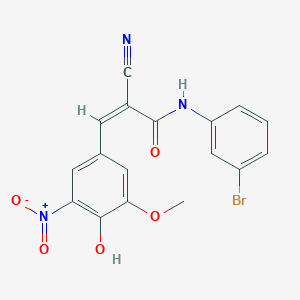 molecular formula C17H12BrN3O5 B3739366 N-(3-bromophenyl)-2-cyano-3-(4-hydroxy-3-methoxy-5-nitrophenyl)acrylamide 