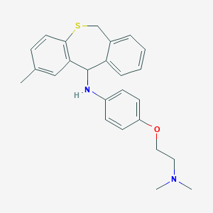 molecular formula C25H28N2OS B373937 N-{4-[2-(dimethylamino)ethoxy]phenyl}-N-(2-methyl-6,11-dihydrodibenzo[b,e]thiepin-11-yl)amine 