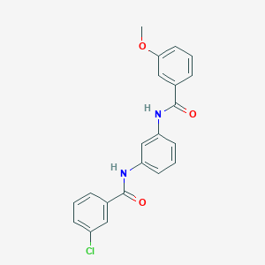 molecular formula C21H17ClN2O3 B3739370 3-chloro-N-{3-[(3-methoxybenzoyl)amino]phenyl}benzamide 