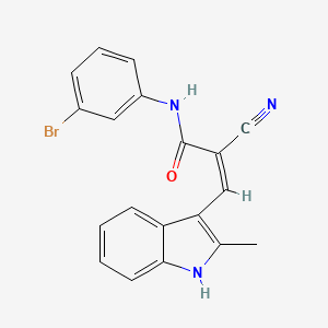 molecular formula C19H14BrN3O B3739378 N-(3-bromophenyl)-2-cyano-3-(2-methyl-1H-indol-3-yl)acrylamide 