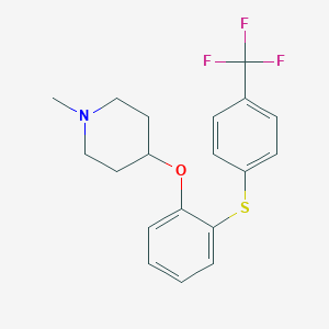 molecular formula C19H20F3NOS B373939 1-Methyl-4-piperidinyl 2-{[4-(trifluoromethyl)phenyl]sulfanyl}phenyl ether 