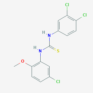 molecular formula C14H11Cl3N2OS B3739400 N-(5-chloro-2-methoxyphenyl)-N'-(3,4-dichlorophenyl)thiourea 