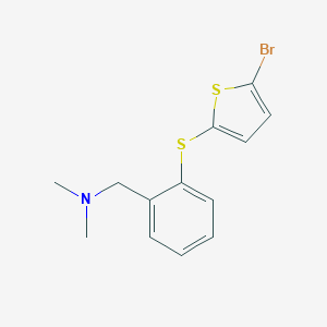 molecular formula C13H14BrNS2 B373943 N-{2-[(5-bromo-2-thienyl)sulfanyl]benzyl}-N,N-dimethylamine 