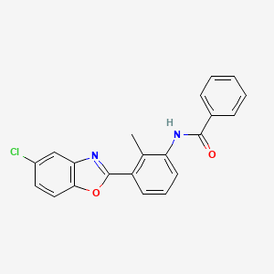 molecular formula C21H15ClN2O2 B3739430 N-[3-(5-chloro-1,3-benzoxazol-2-yl)-2-methylphenyl]benzamide 
