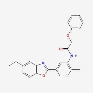 molecular formula C24H22N2O3 B3739444 N-[5-(5-ethyl-1,3-benzoxazol-2-yl)-2-methylphenyl]-2-phenoxyacetamide 