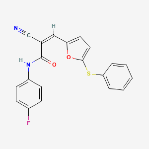 molecular formula C20H13FN2O2S B3739457 2-cyano-N-(4-fluorophenyl)-3-[5-(phenylthio)-2-furyl]acrylamide 