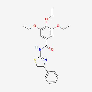 molecular formula C22H24N2O4S B3739464 3,4,5-triethoxy-N-(4-phenyl-1,3-thiazol-2-yl)benzamide 