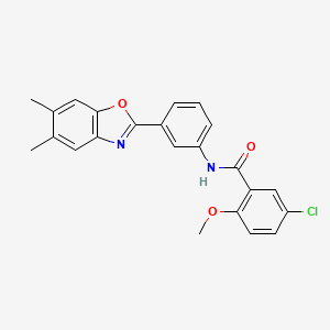 molecular formula C23H19ClN2O3 B3739479 5-chloro-N-[3-(5,6-dimethyl-1,3-benzoxazol-2-yl)phenyl]-2-methoxybenzamide 