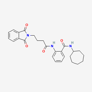 molecular formula C26H29N3O4 B3739487 N-cycloheptyl-2-{[4-(1,3-dioxo-1,3-dihydro-2H-isoindol-2-yl)butanoyl]amino}benzamide 