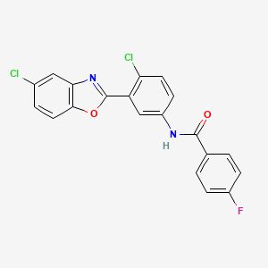 molecular formula C20H11Cl2FN2O2 B3739512 N-[4-chloro-3-(5-chloro-1,3-benzoxazol-2-yl)phenyl]-4-fluorobenzamide 