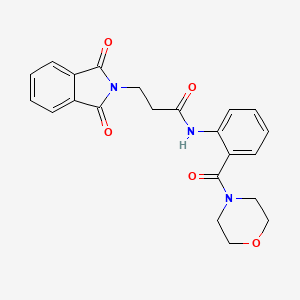 molecular formula C22H21N3O5 B3739526 3-(1,3-dioxo-1,3-dihydro-2H-isoindol-2-yl)-N-[2-(4-morpholinylcarbonyl)phenyl]propanamide 