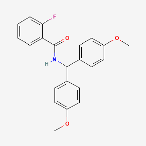 molecular formula C22H20FNO3 B3739555 N-[bis(4-methoxyphenyl)methyl]-2-fluorobenzamide 
