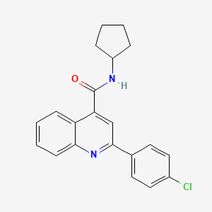 molecular formula C21H19ClN2O B3739560 2-(4-chlorophenyl)-N-cyclopentyl-4-quinolinecarboxamide 